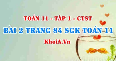 Bài 2 trang 84 SGK Toán 11 Tập 1 Chân trời sáng tạo